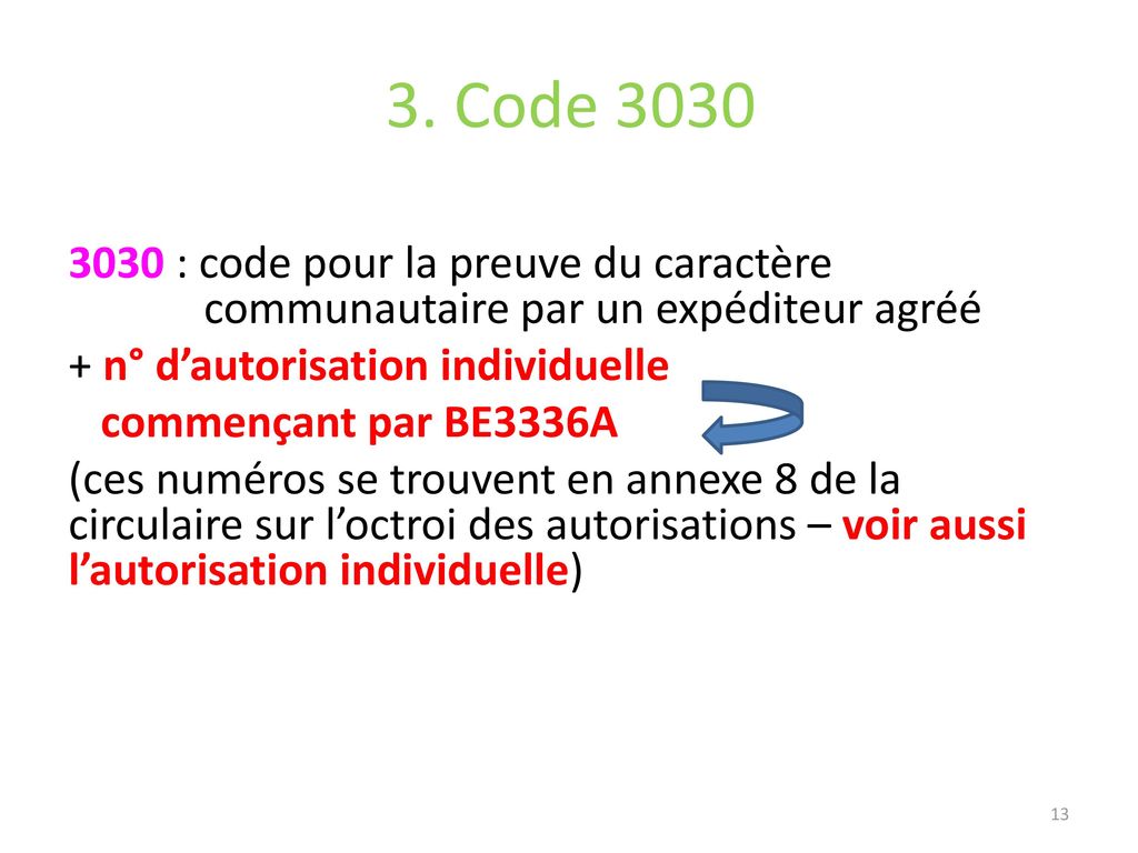 3. Code 3030