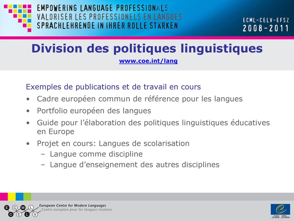 Division des politiques linguistiques