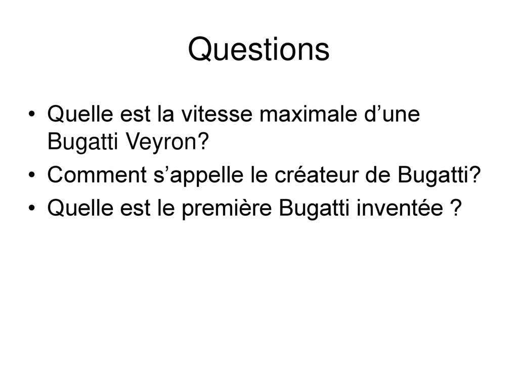 Questions Quelle est la vitesse maximale d’une Bugatti Veyron
