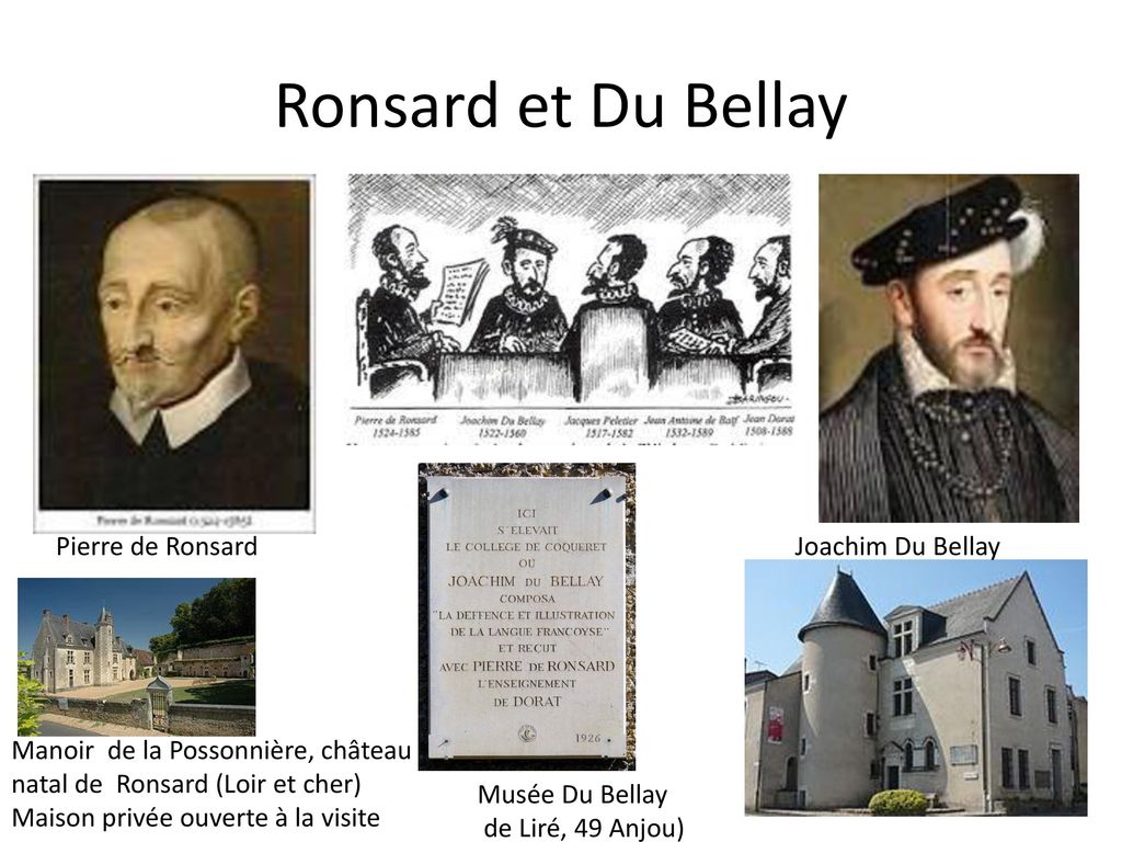 Ronsard et Du Bellay Pierre de Ronsard Joachim Du Bellay