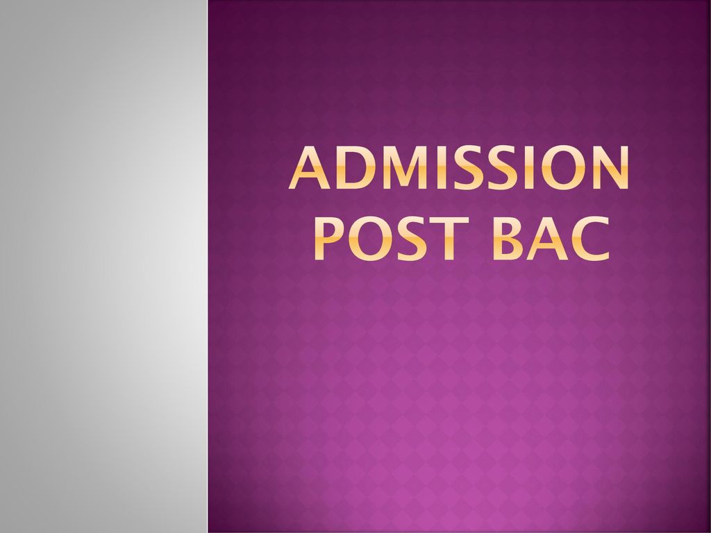 Admission post bac