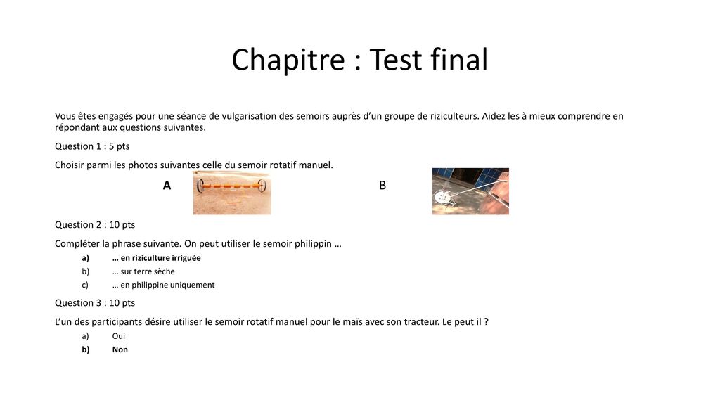 Chapitre : Test final