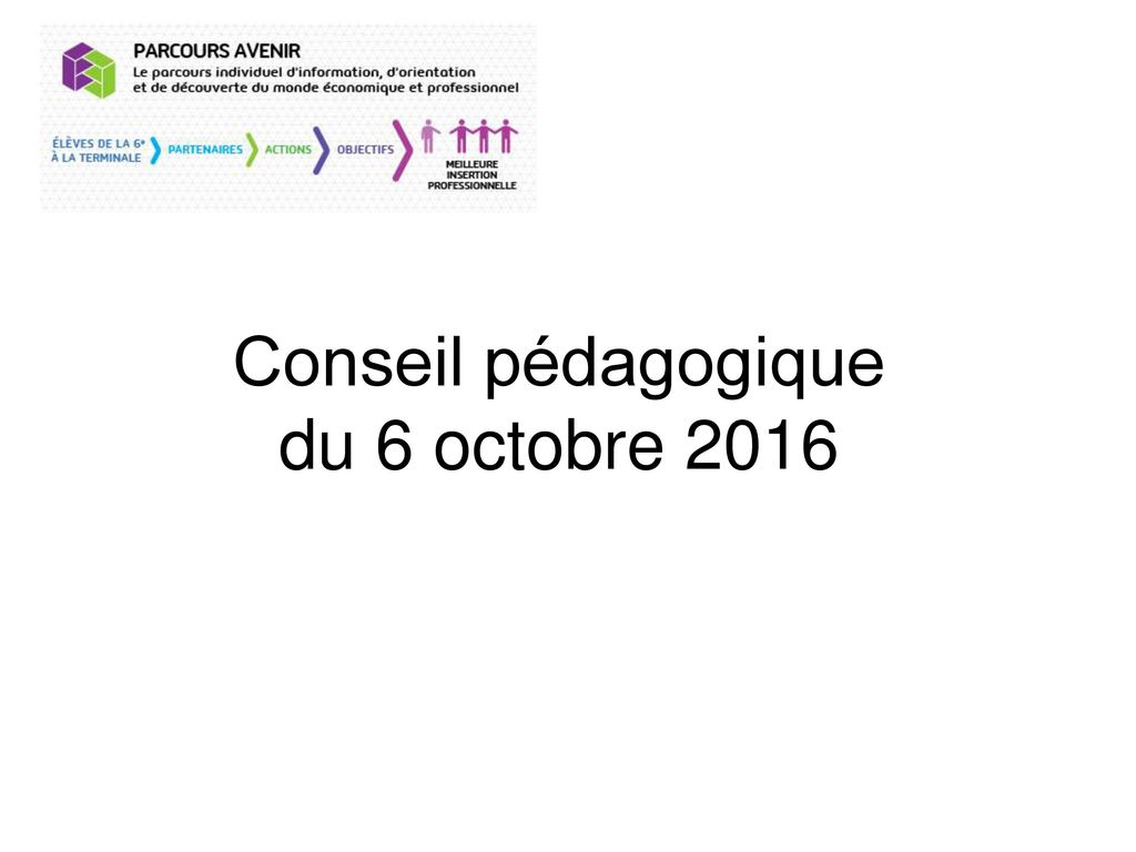 Conseil pédagogique du 6 octobre 2016