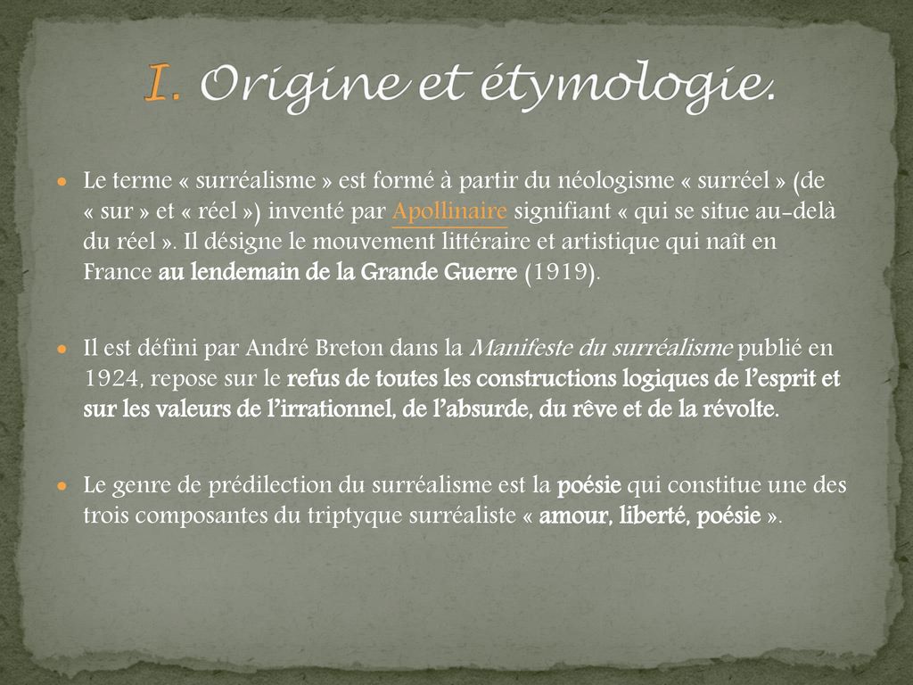 I. Origine et étymologie.
