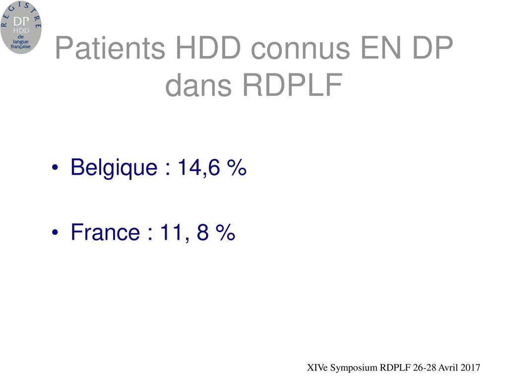 HDD nombre de séances (Belgique et France)