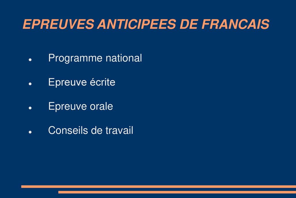 EPREUVES ANTICIPEES DE FRANCAIS