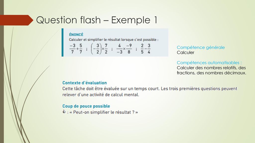 Question flash – Exemple 1