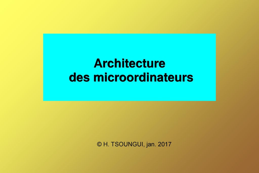 Architecture des microordinateurs