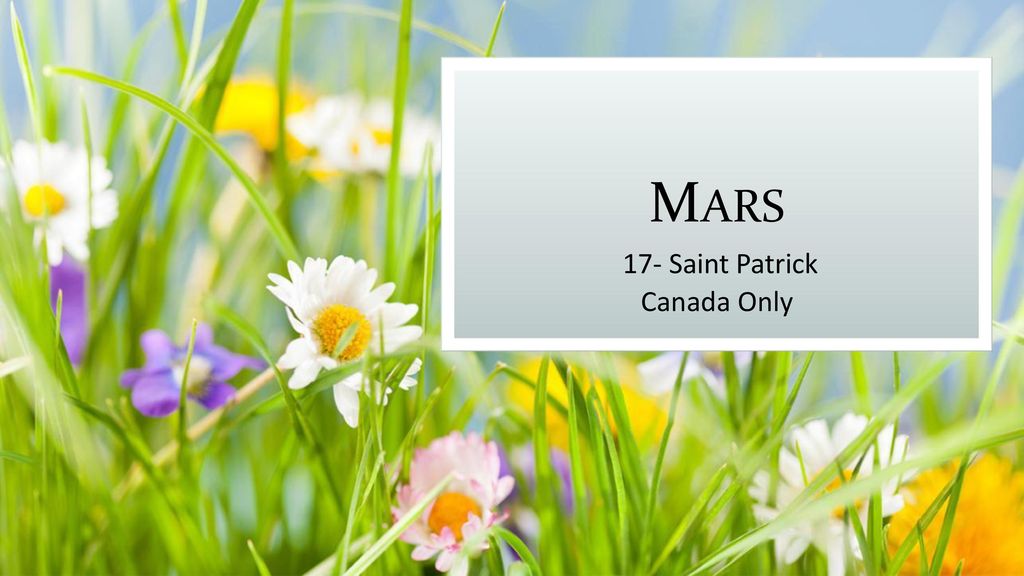 Mars 17- Saint Patrick Canada Only