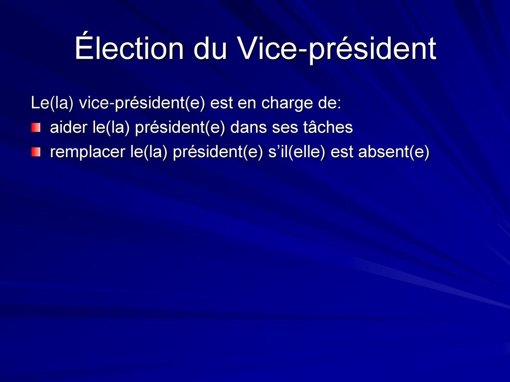 Élection du Vice-président