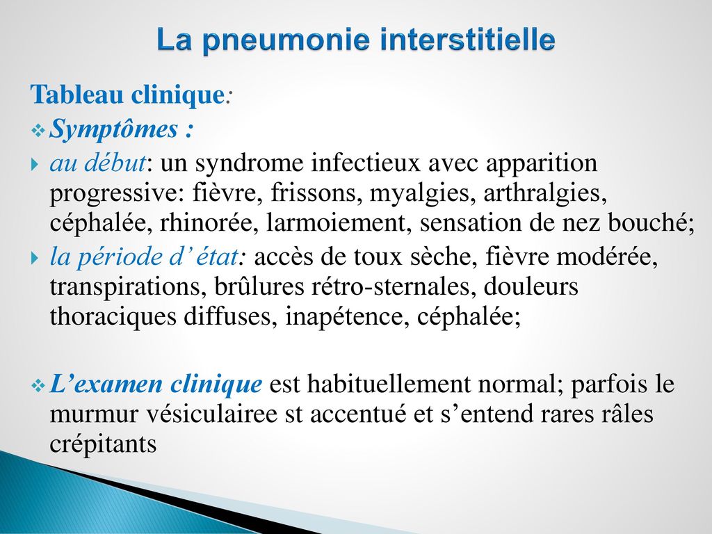 La pneumonie interstitielle