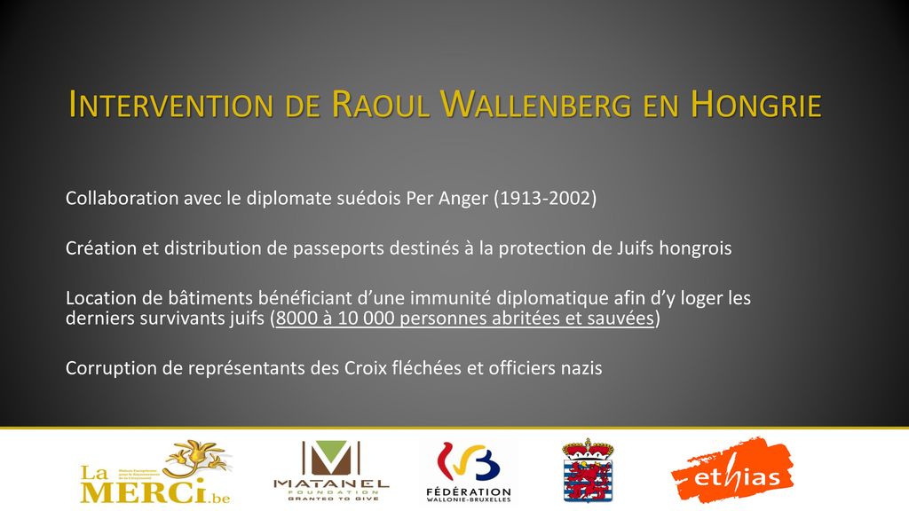 Intervention de Raoul Wallenberg en Hongrie