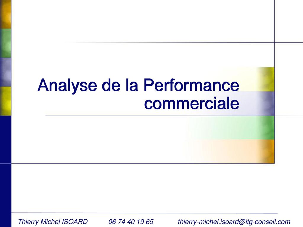 Analyse de la Performance commerciale