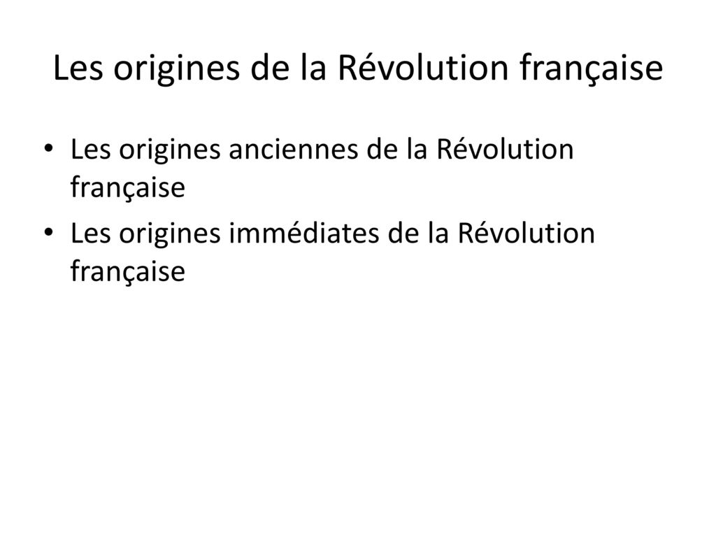 Les origines de la Révolution française
