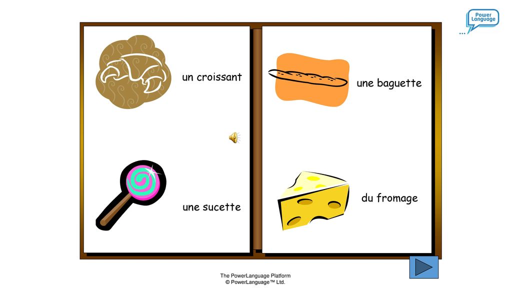 un croissant une baguette du fromage une sucette 5