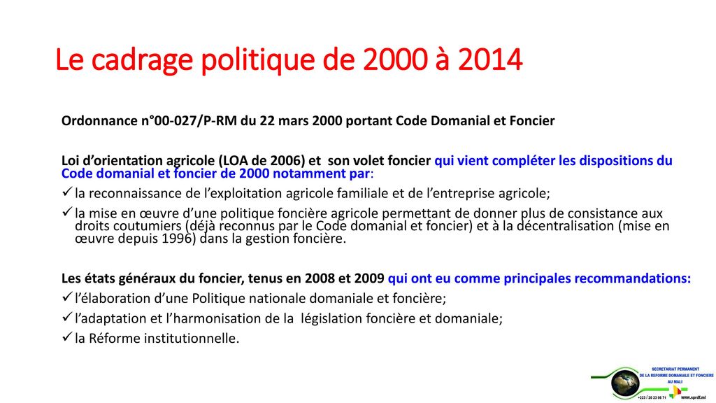 Le cadrage politique de 2000 à 2014