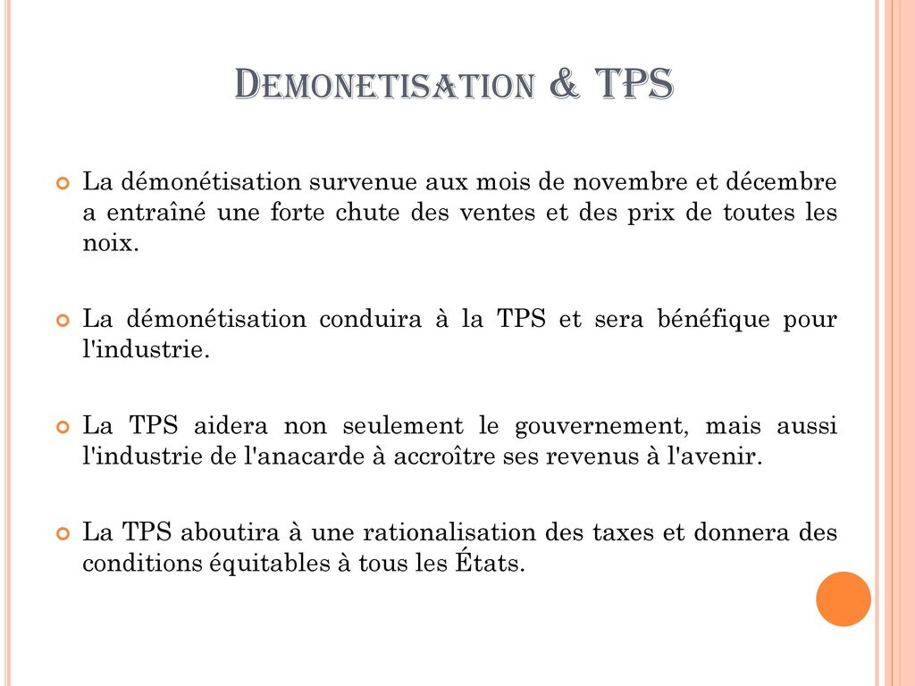 Demonetisation & TPS