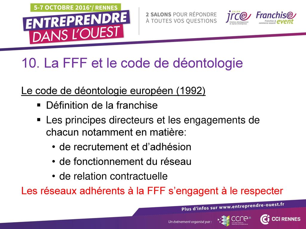 10. La FFF et le code de déontologie
