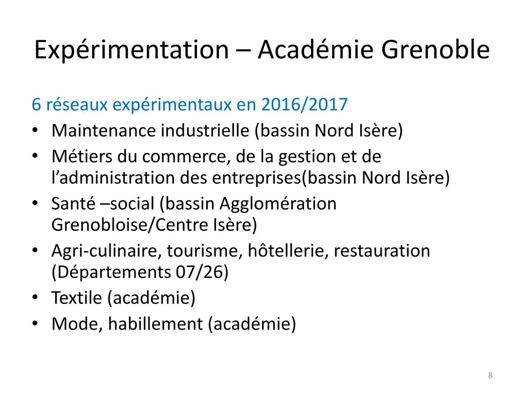 Expérimentation – Académie Grenoble