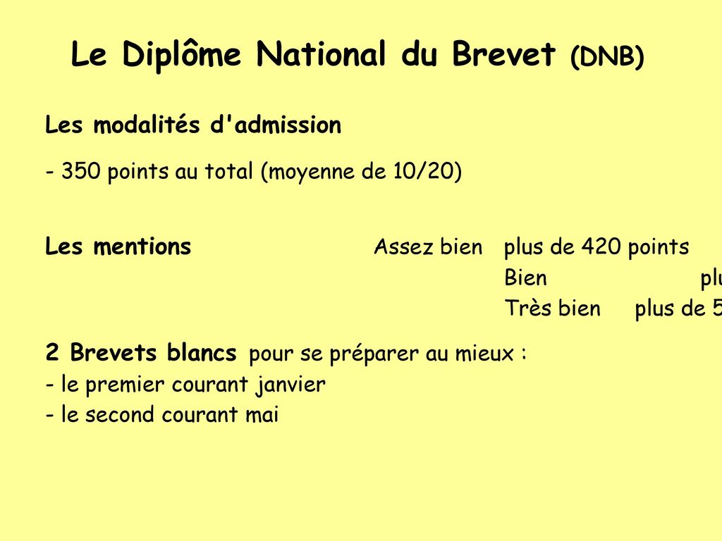 Le Diplôme National du Brevet (DNB)
