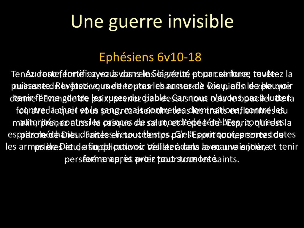 Une guerre invisible Ephésiens 6v10-18