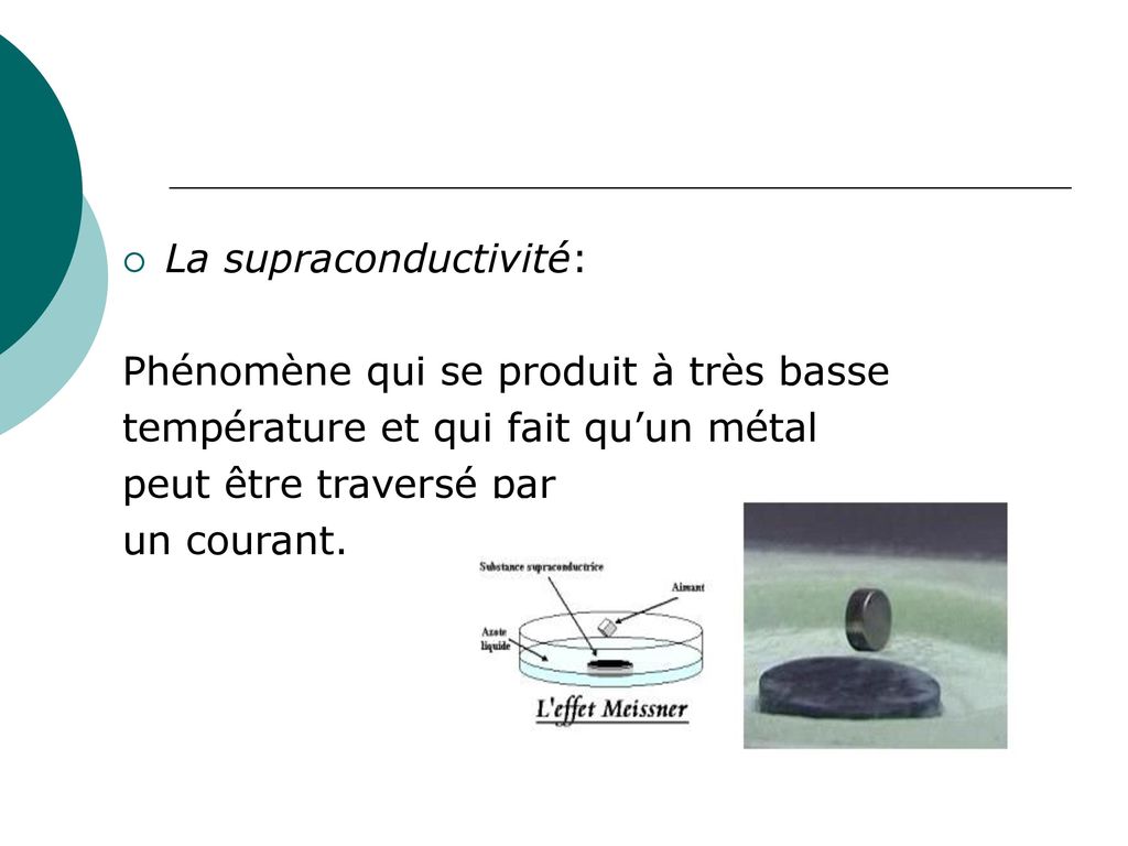 La supraconductivité: