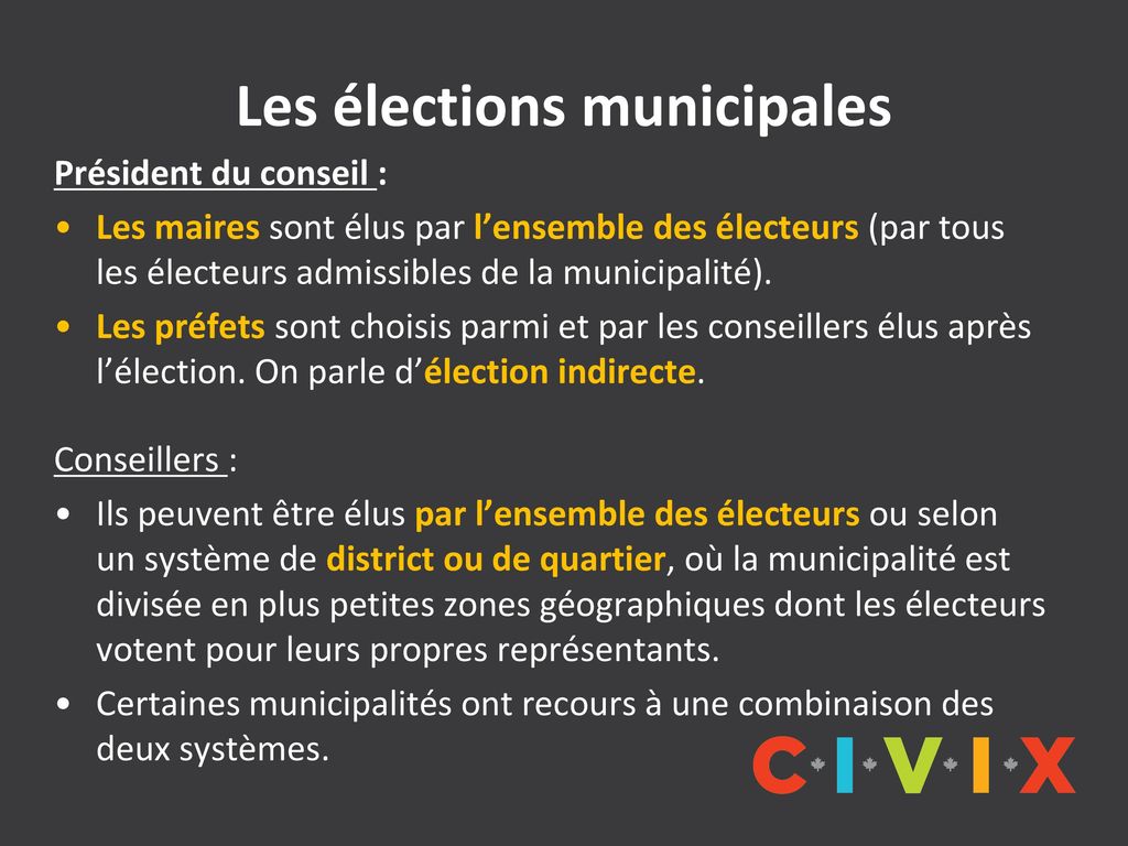 Les élections municipales