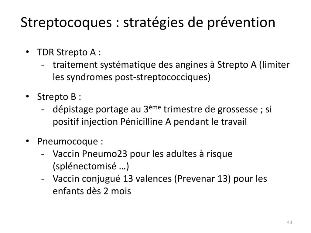 Streptocoques : stratégies de prévention