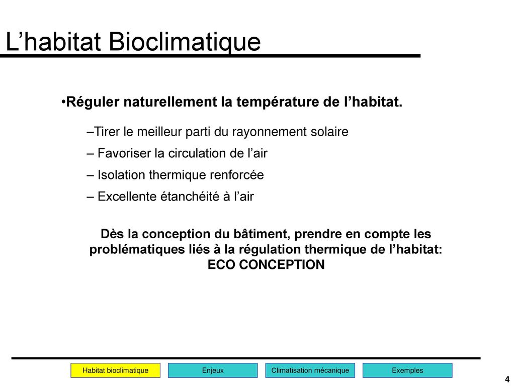 L’habitat Bioclimatique