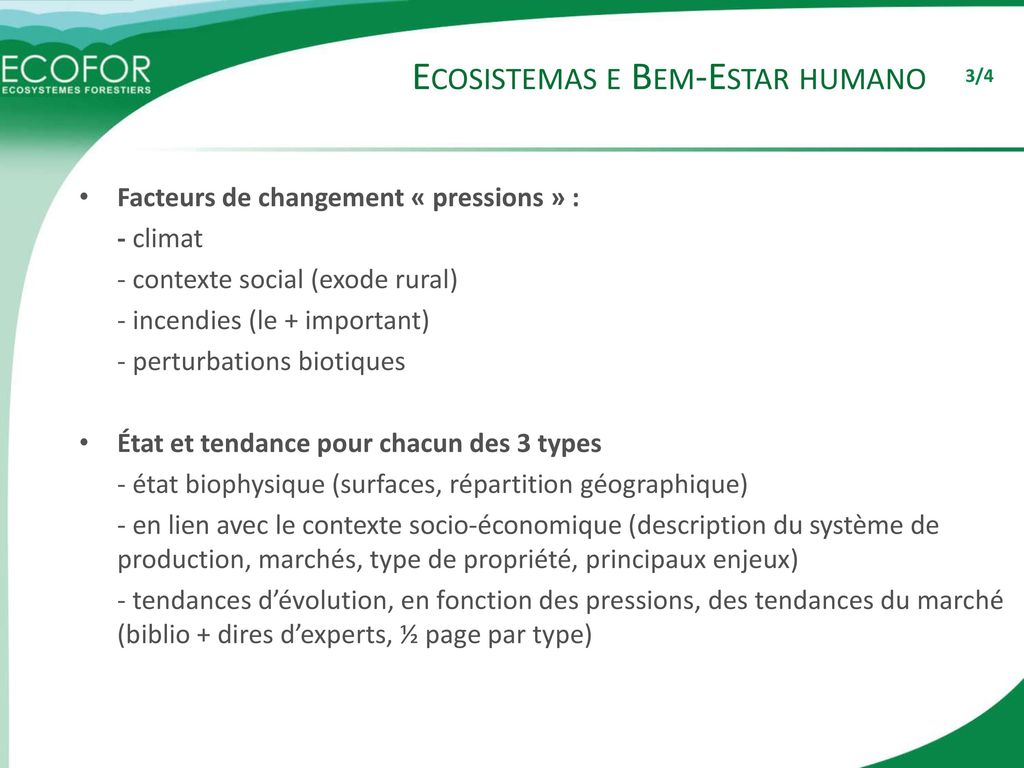 Ecosistemas e Bem-Estar humano