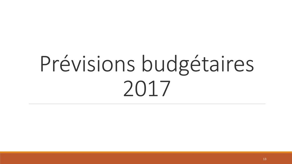 Prévisions budgétaires 2017