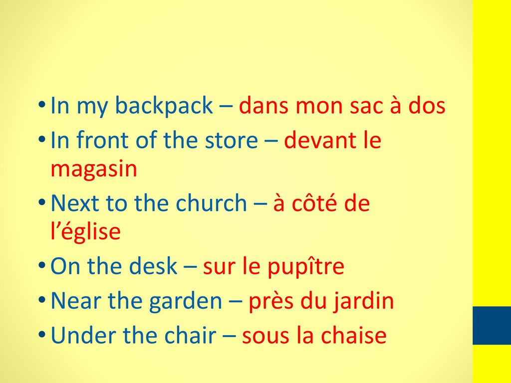 In my backpack – dans mon sac à dos