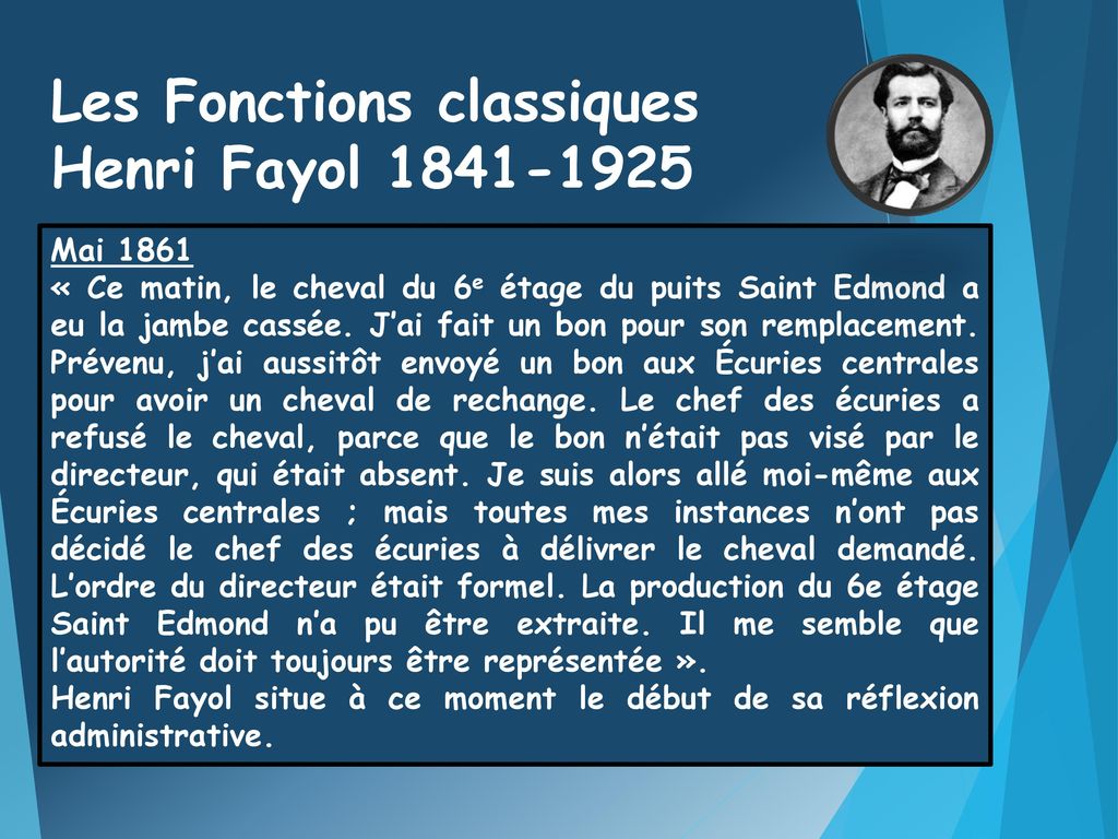 Les Fonctions classiques Henri Fayol