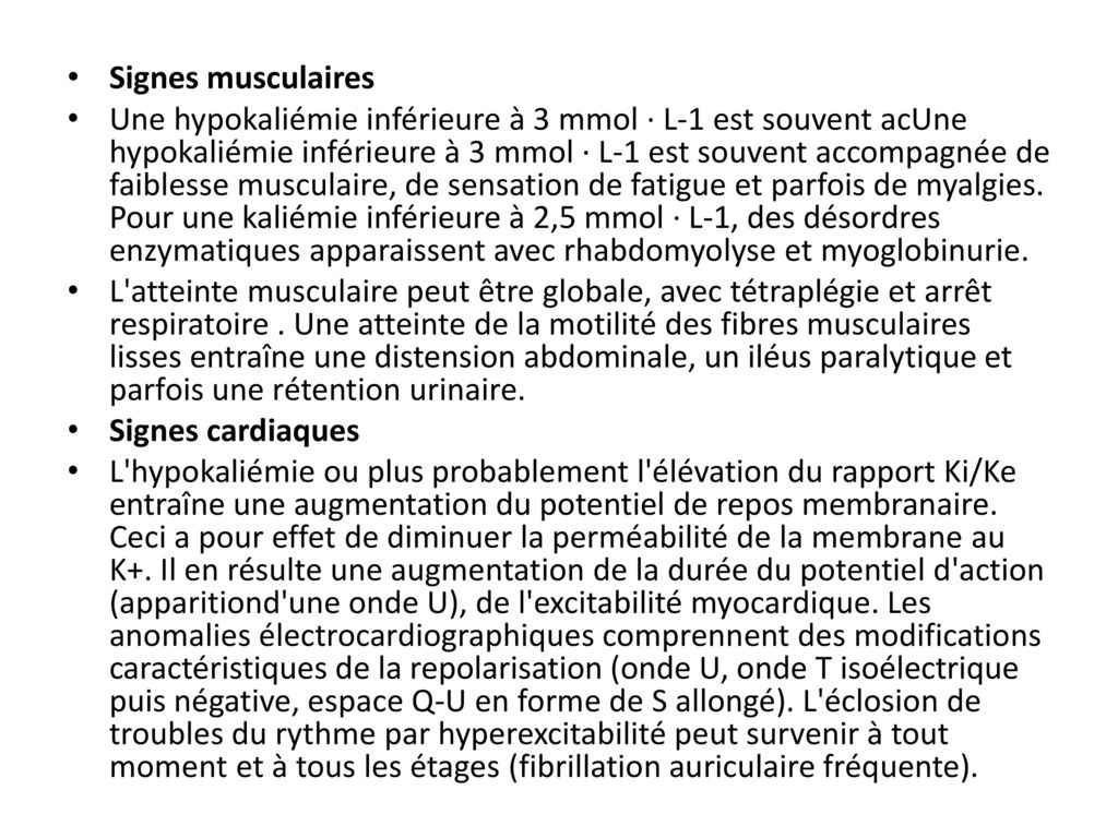 Signes musculaires