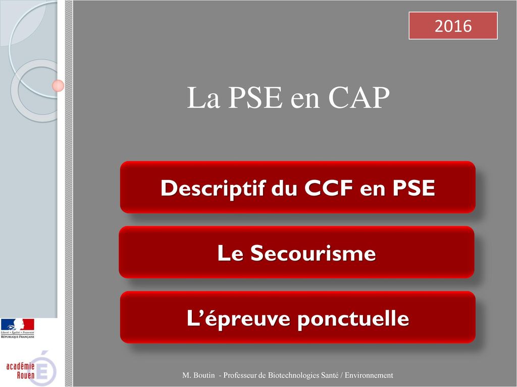 Descriptif du CCF en PSE