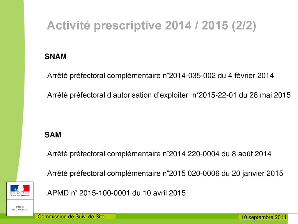 Activité prescriptive 2014 / 2015 (2/2)