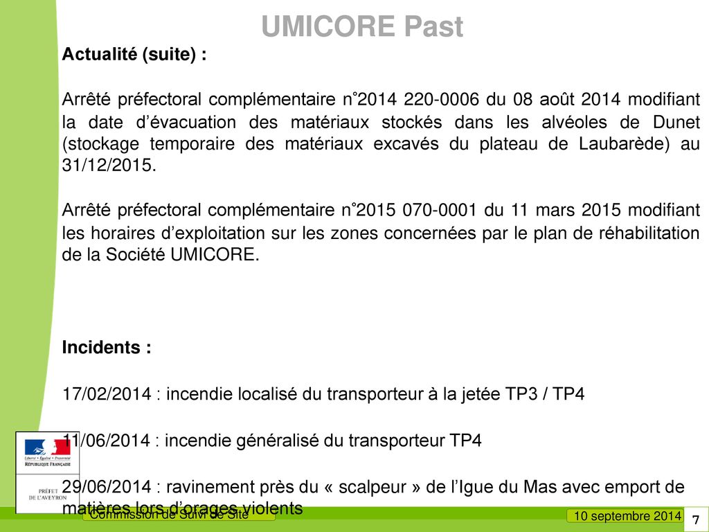 UMICORE Past Actualité (suite) :