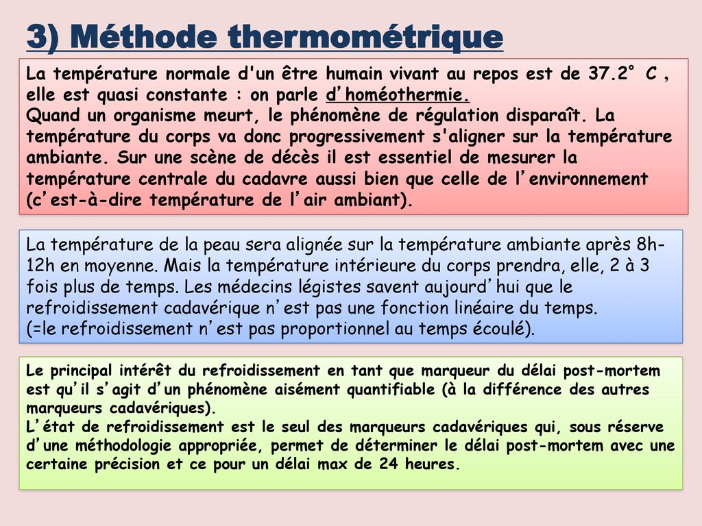 3) Méthode thermométrique