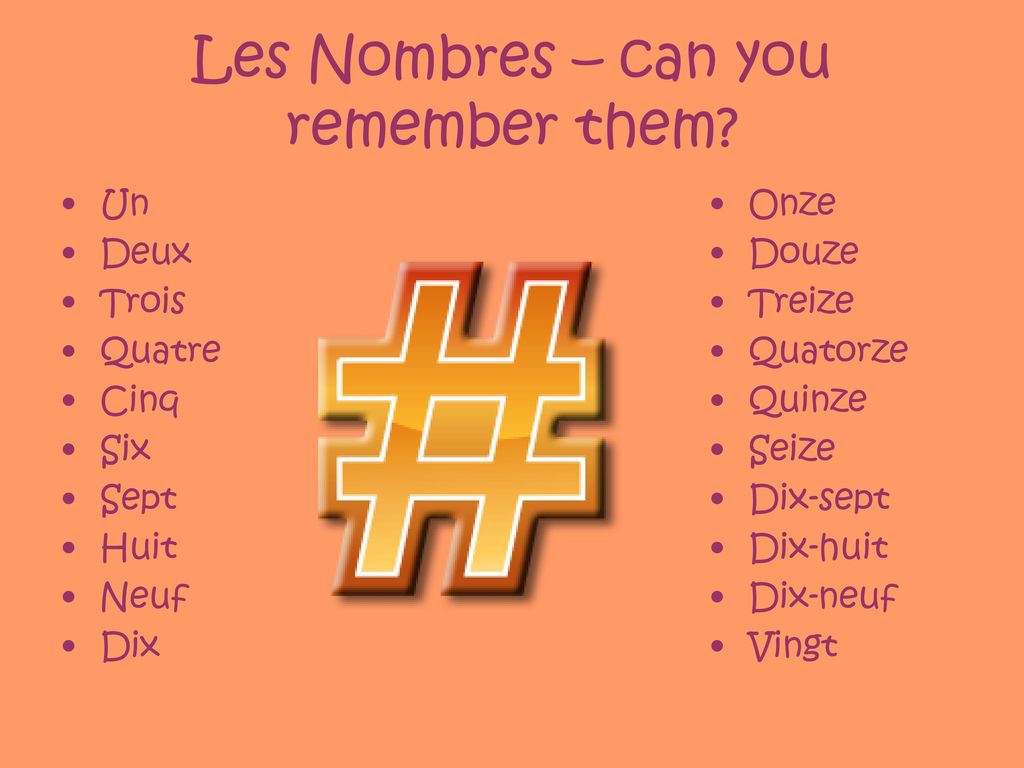 Les Nombres – can you remember them