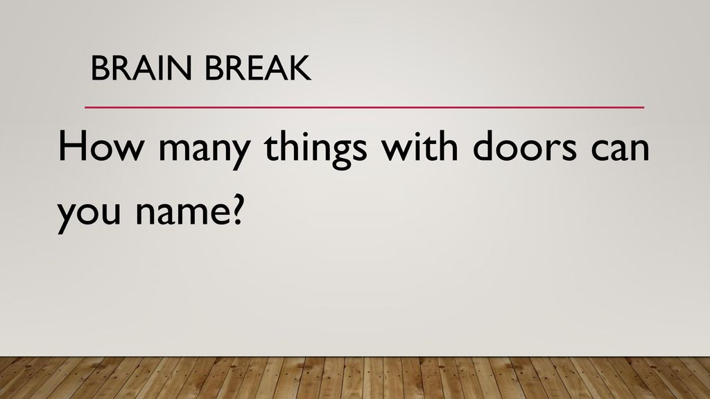 How many things with doors can you name