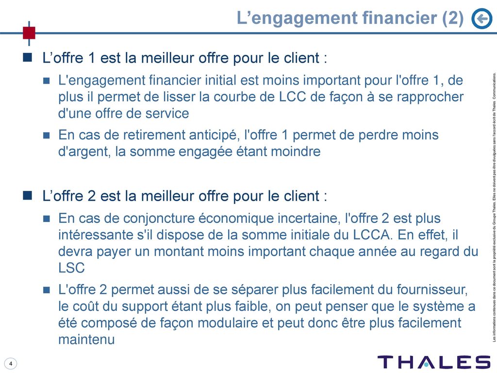 L’engagement financier (2)
