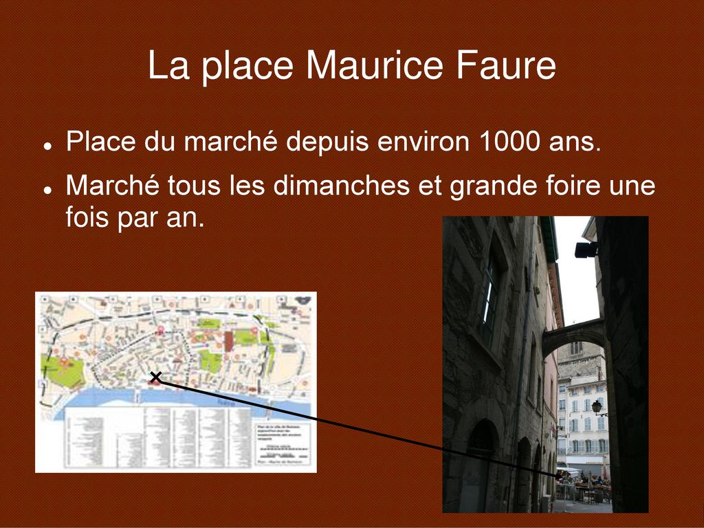 La place Maurice Faure Place du marché depuis environ 1000 ans.