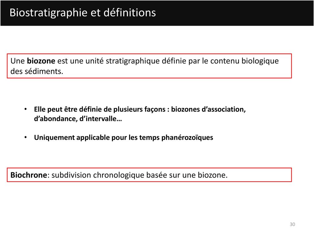 Biostratigraphie : définition et explications