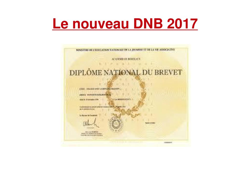 Le nouveau DNB 2017