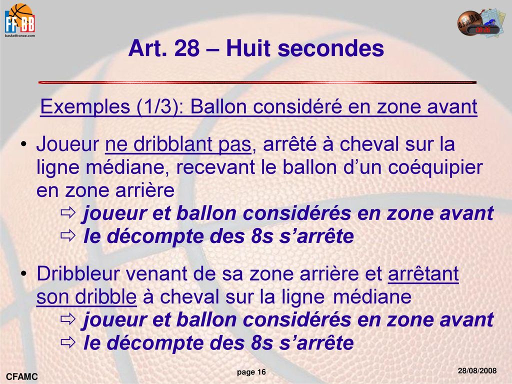 Exemples (1/3): Ballon considéré en zone avant