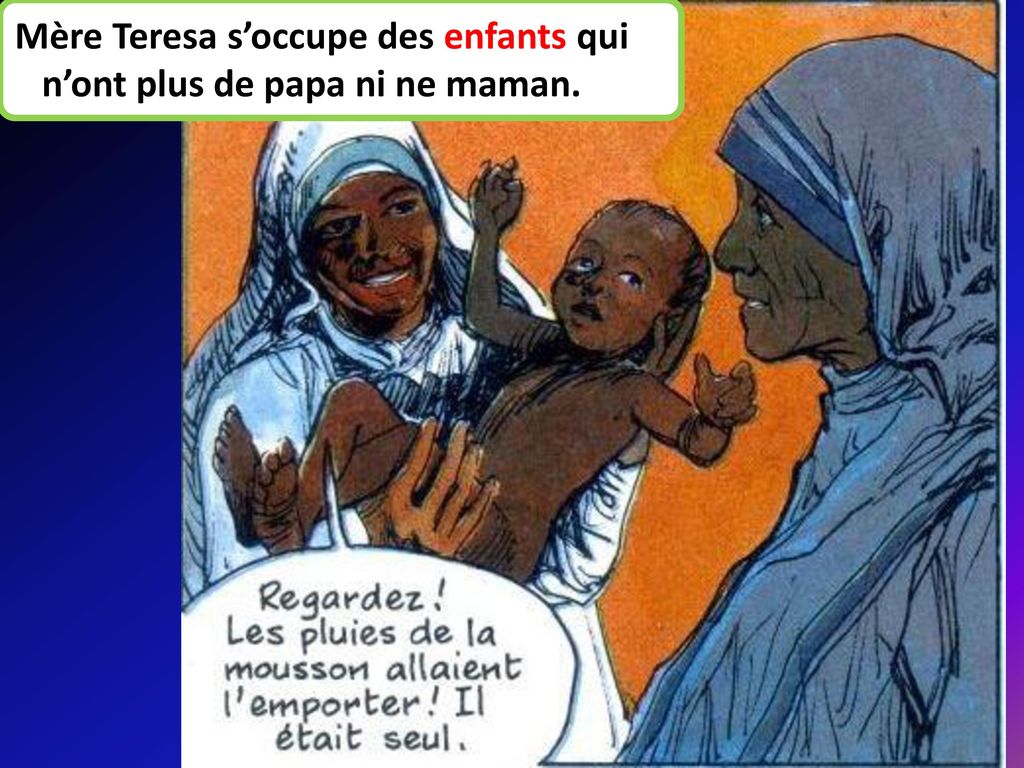 Mère Teresa s’occupe des enfants qui