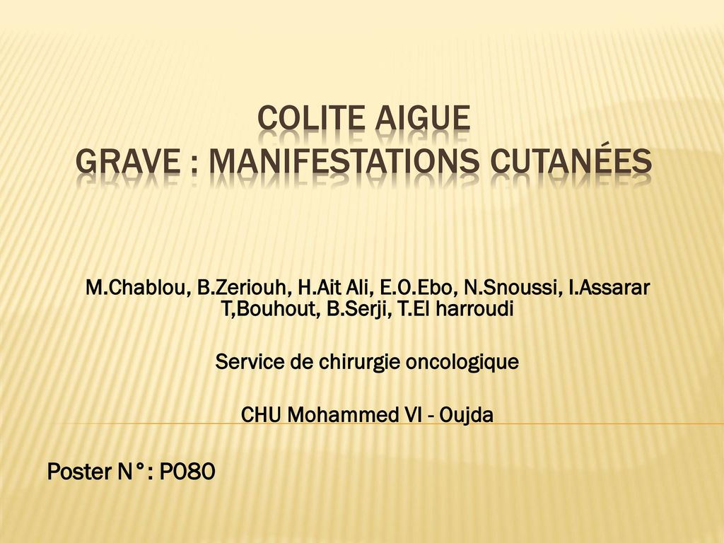 Colite Aigue Grave : Manifestations Cutanées