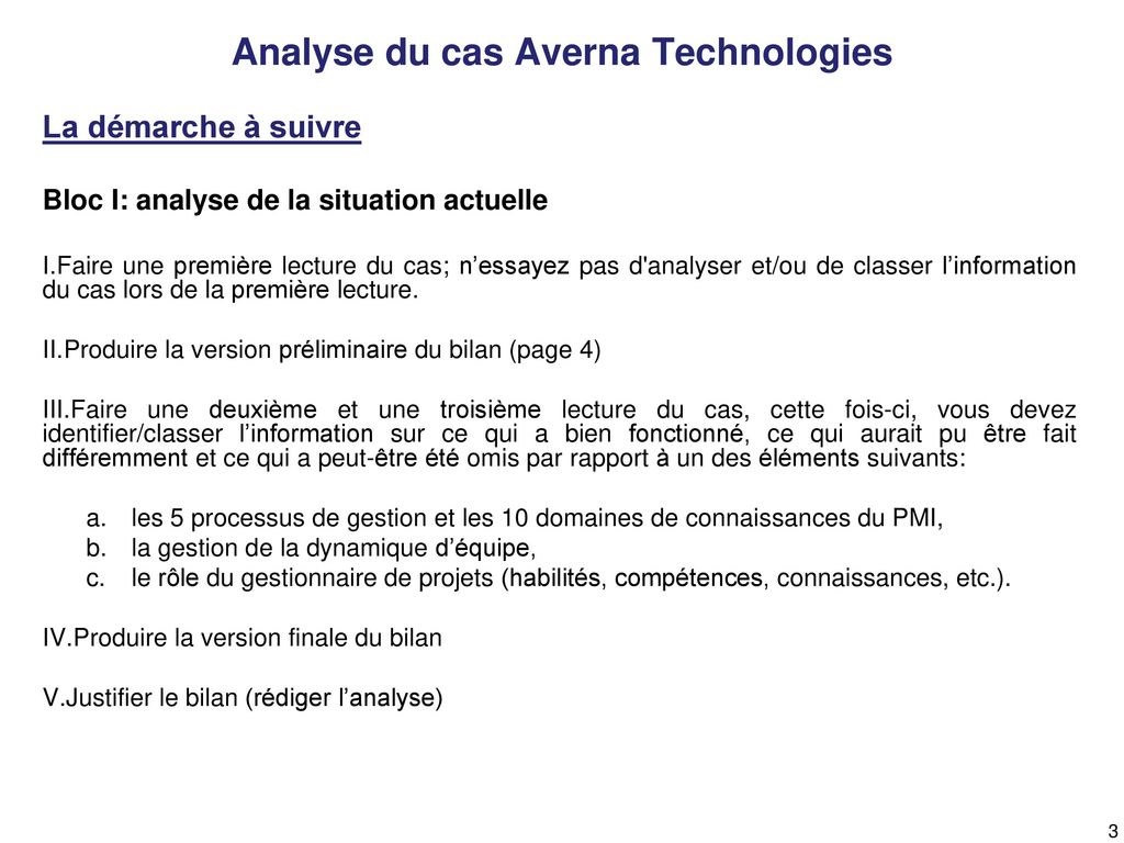 Analyse du cas Averna Technologies