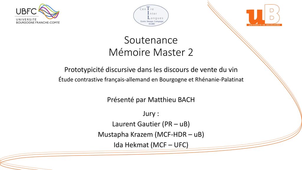 Soutenance Mémoire Master 2