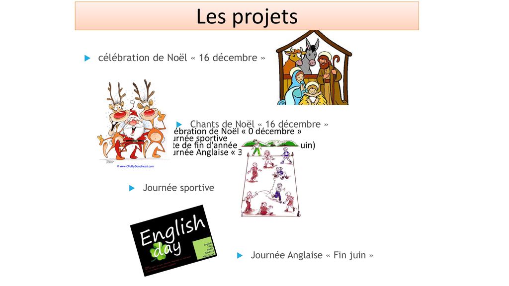 Les projets célébration de Noël « 16 décembre »